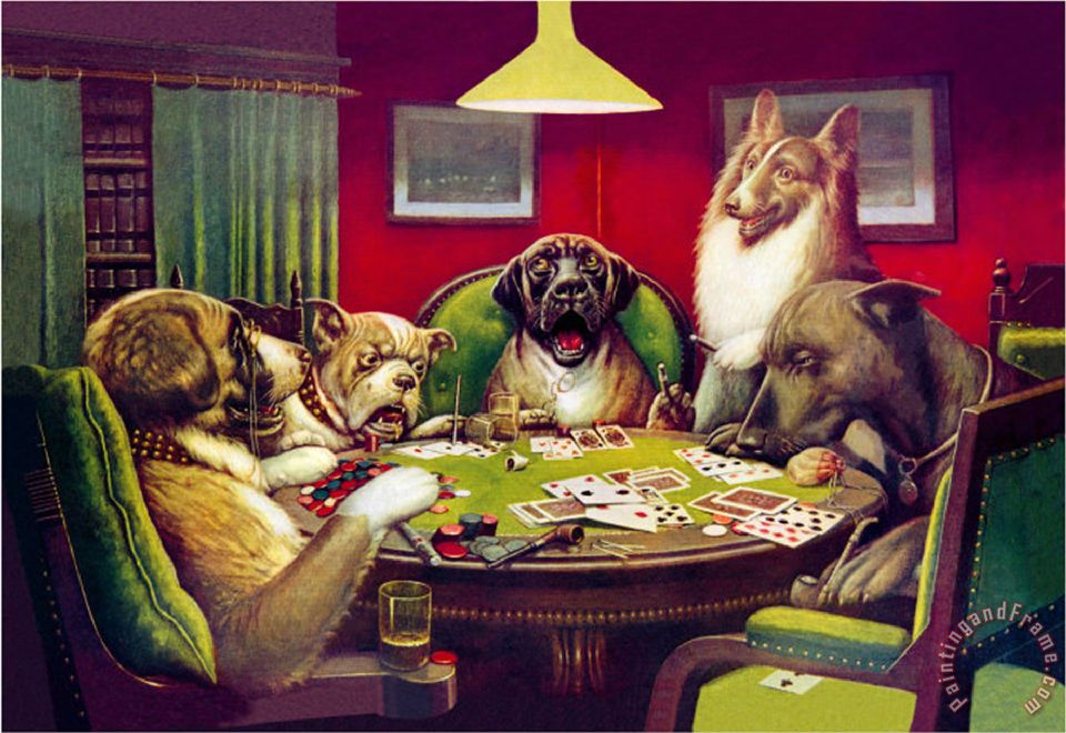 cassius marcellus coolidge Waterloo Dogs Playing Poker painting