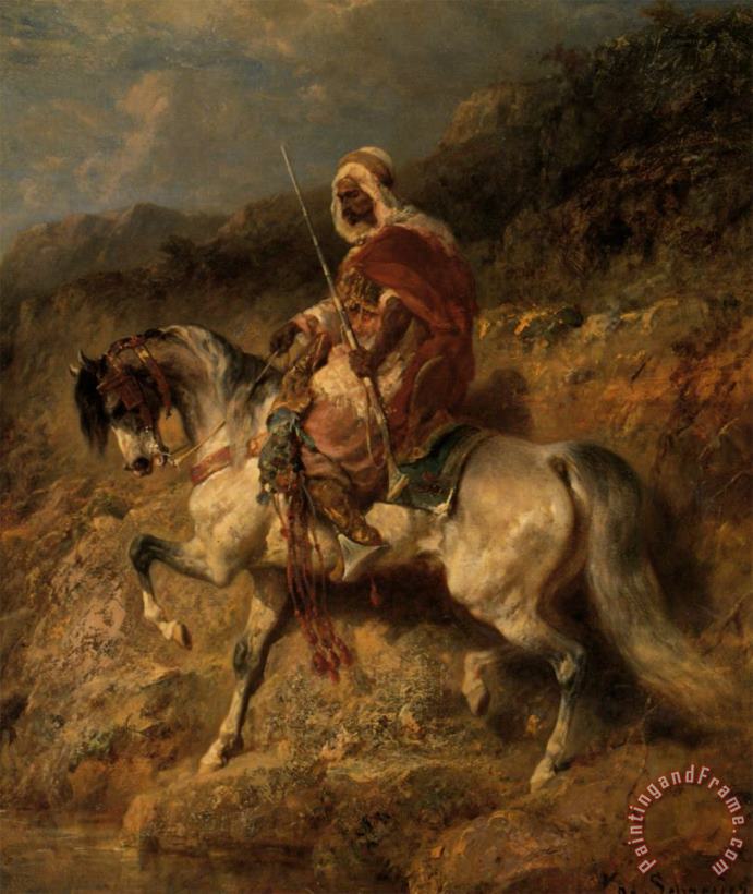 Adolf Schreyer An Arab Horseman on The March Art Print