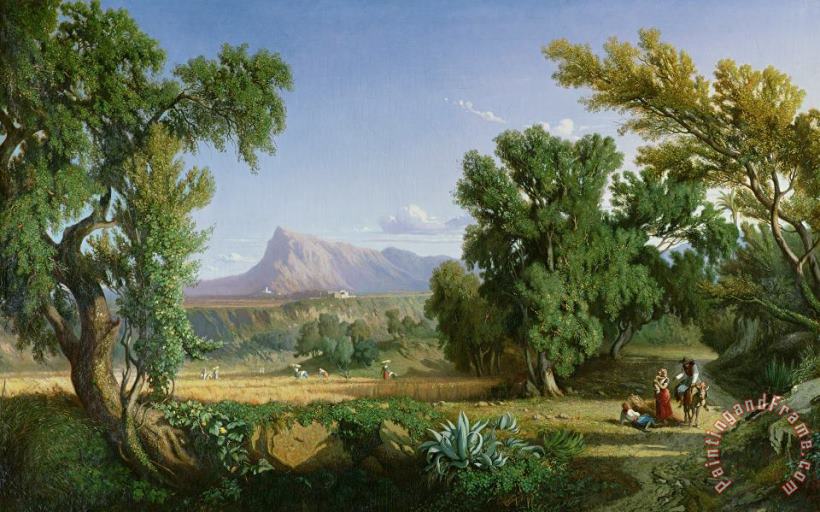 Outskirts of Valdemusa painting - Adolphe Paul Emile Balfourier Outskirts of Valdemusa Art Print