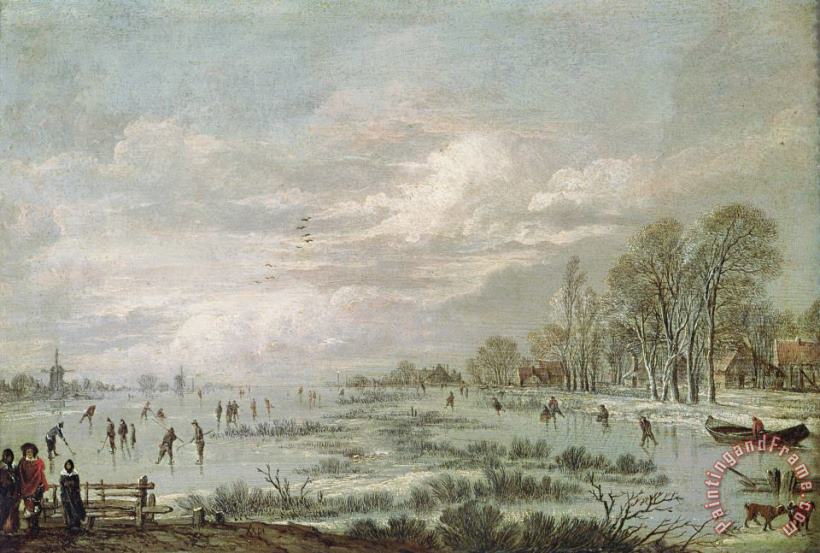 Aert van der Neer Winter Landscape Art Painting