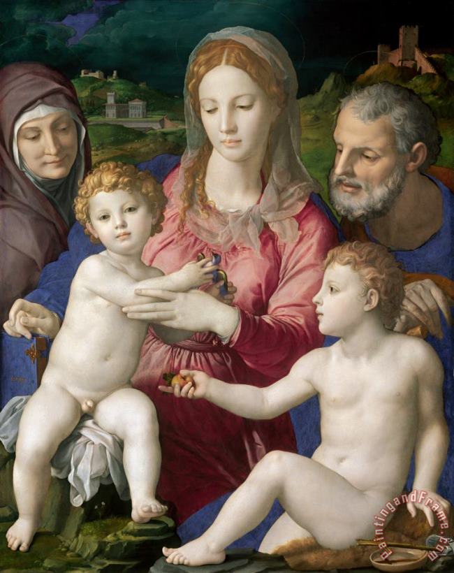 Agnolo Bronzino Holy Family with St. Anne And The Infant St. John Art Print