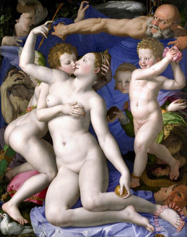 Venus, Cupid, Folly And Time (allegory of The Triumph of Venus) painting - Agnolo Bronzino Venus, Cupid, Folly And Time (allegory of The Triumph of Venus) Art Print