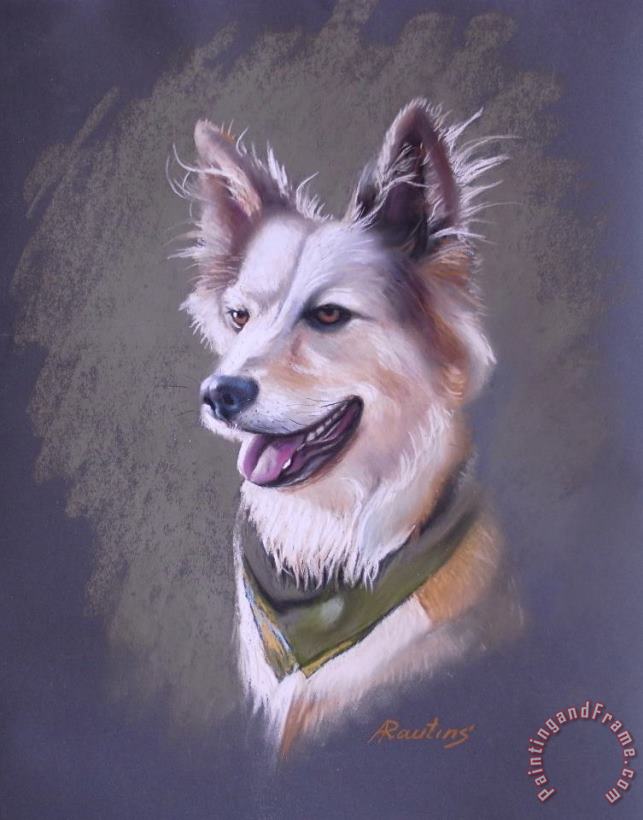 Portrait of my neighbor's dog painting - Agris Rautins Portrait of my neighbor's dog Art Print