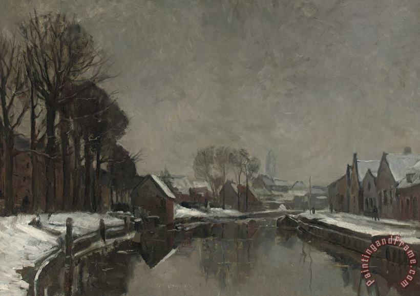 Albert Baertsoen A Belgian Town In Winter Art Painting