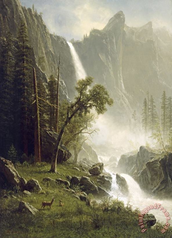 Albert Bierstadt Bridal Veil Falls, Yosemite Art Painting