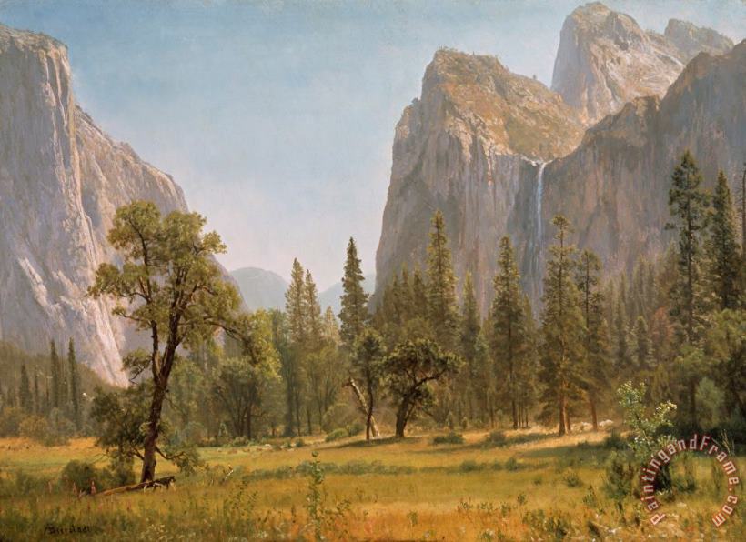 Albert Bierstadt Bridal Veil Falls Yosemite Valley California Art Painting