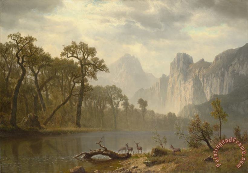 In The Yosemite Valley painting - Albert Bierstadt In The Yosemite Valley Art Print