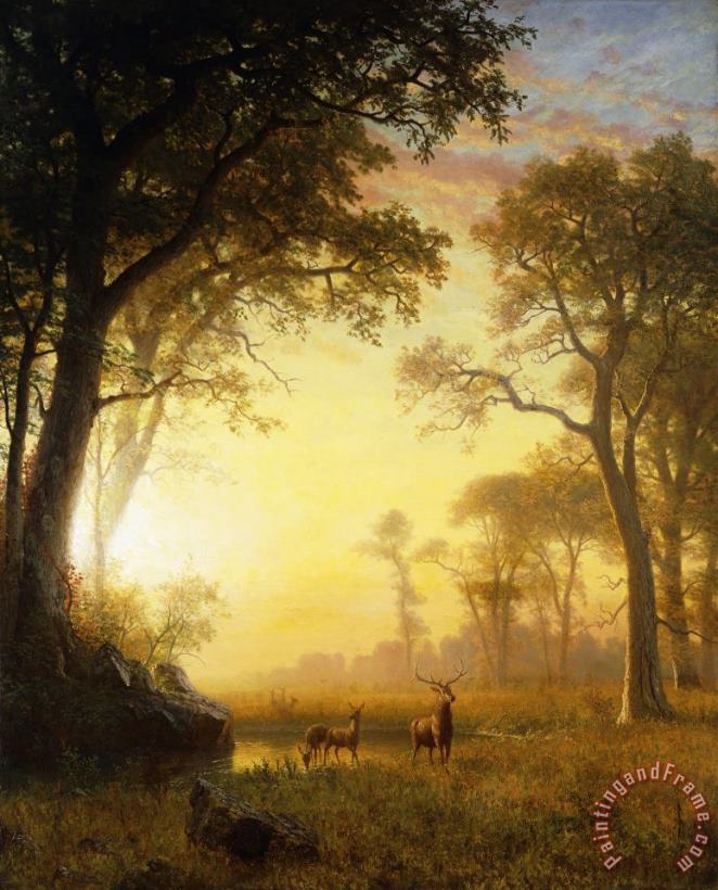 Albert Bierstadt Light In The Forest Art Print