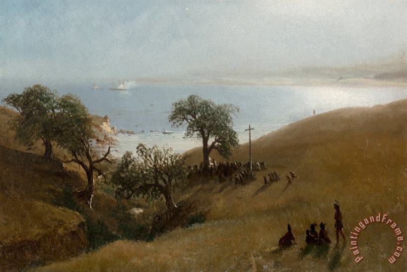 Albert Bierstadt Study for Entrance Into Monterey, 1876 Art Print