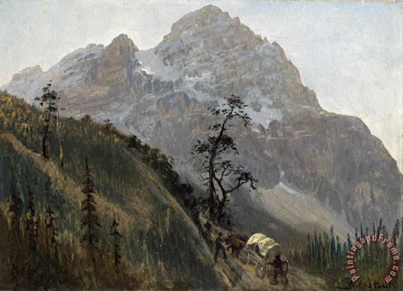 Western Trail, The Rockies painting - Albert Bierstadt Western Trail, The Rockies Art Print