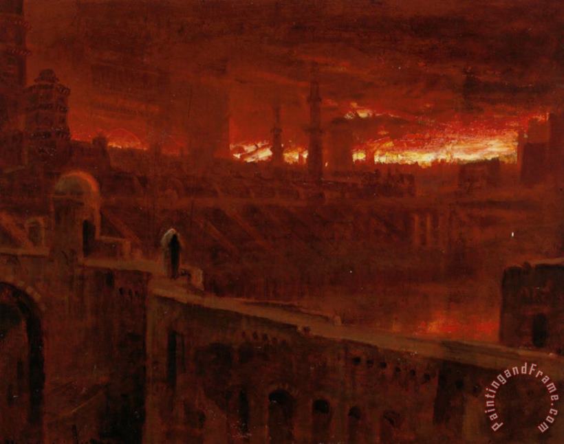 Albert Goodwin Leaving The City of Destruction Art Painting