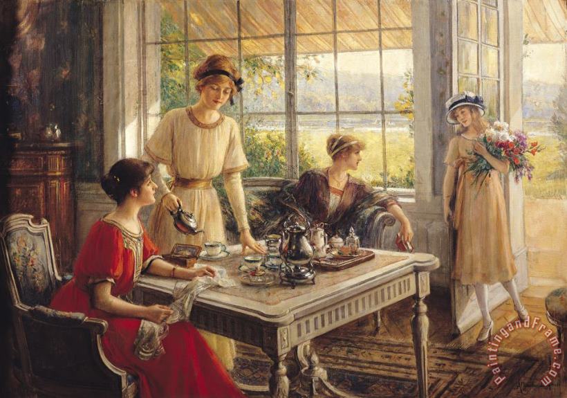 Women Taking Tea painting - Albert Lynch Women Taking Tea Art Print