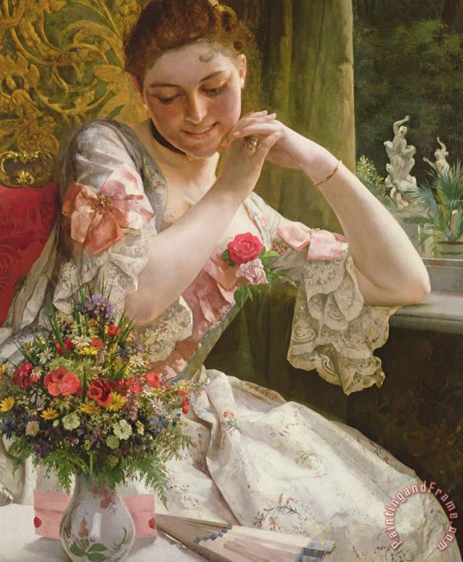 Albert Raudnitz The Bouquet Art Painting
