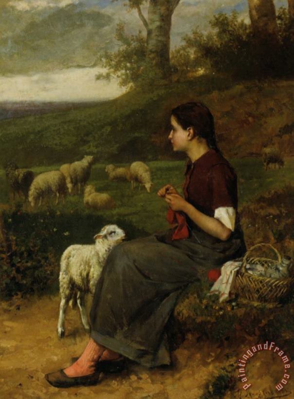 Albert Roosenboom Young Shepherdess Art Painting
