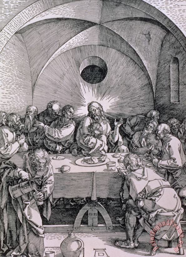 Albrecht Duerer The Last Supper From The 'great Passion' Series Art Painting