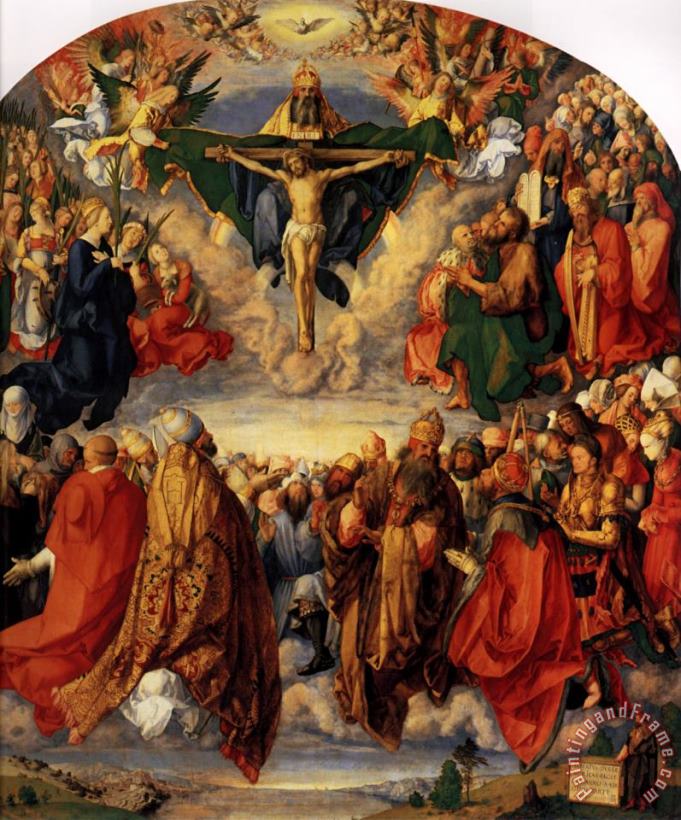 Adoration of The Trinity painting - Albrecht Durer Adoration of The Trinity Art Print