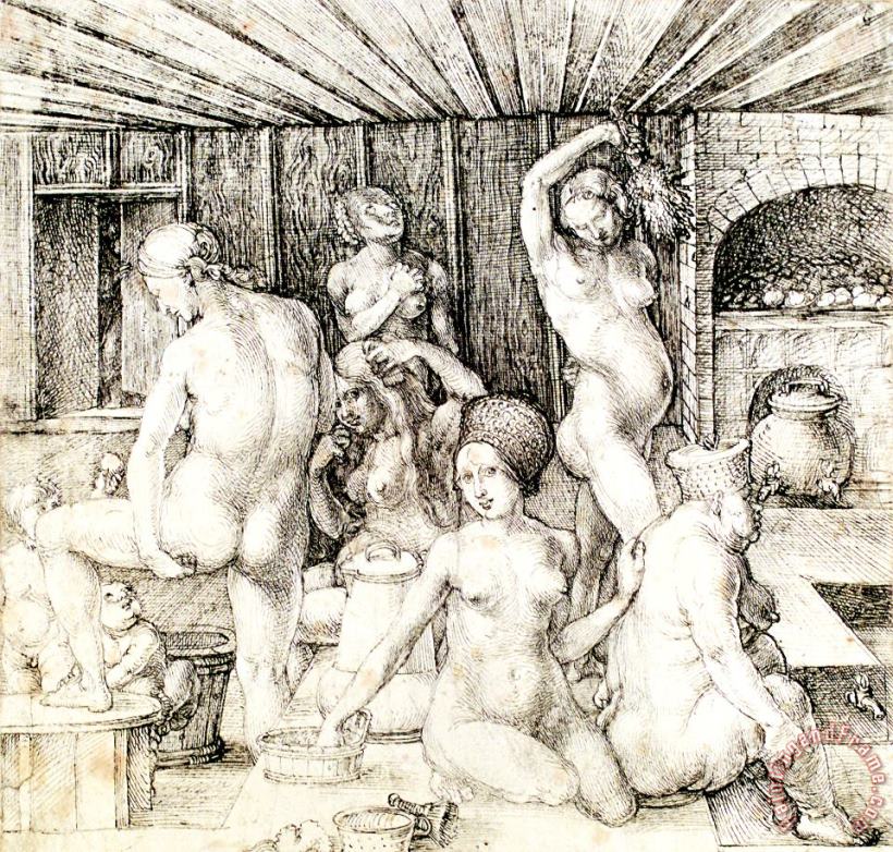 Durer Woman's Bath Drawing painting - Albrecht Durer Durer Woman's Bath Drawing Art Print