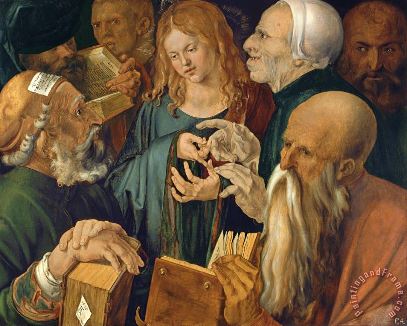 Jesus Among The Doctors painting - Albrecht Durer Jesus Among The Doctors Art Print