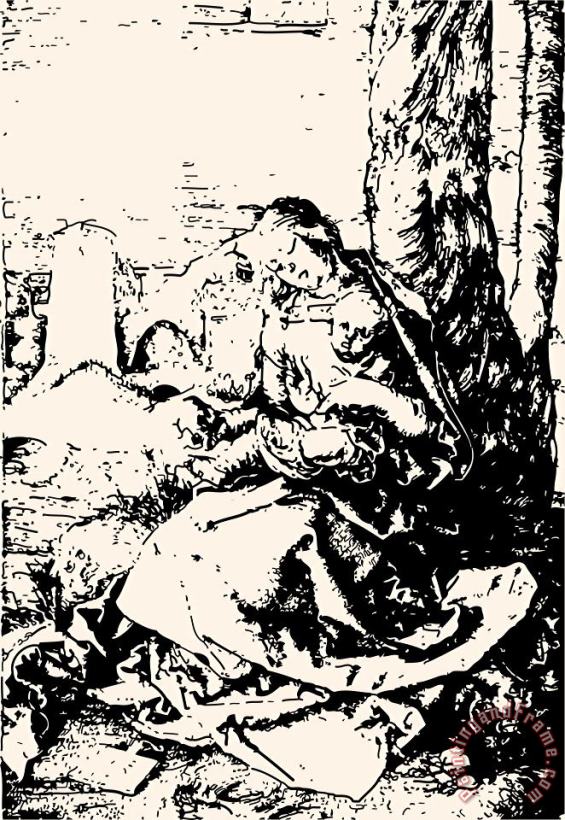 Madonna With The Pear Engraving painting - Albrecht Durer Madonna With The Pear Engraving Art Print