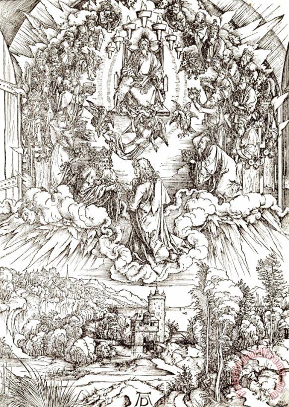 Albrecht Durer Saint John Before God And The Elders Art Painting