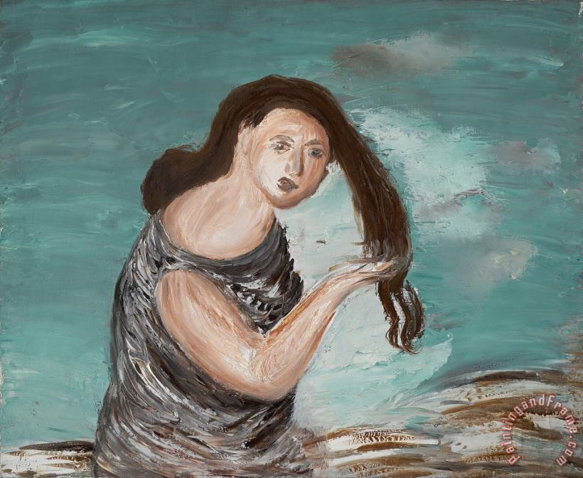 Woman with Long Hair painting - Aleksandr Drevin Woman with Long Hair Art Print
