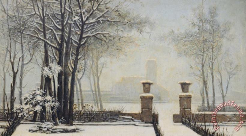 Alessandro Guardassoni Winter Landscape Art Painting