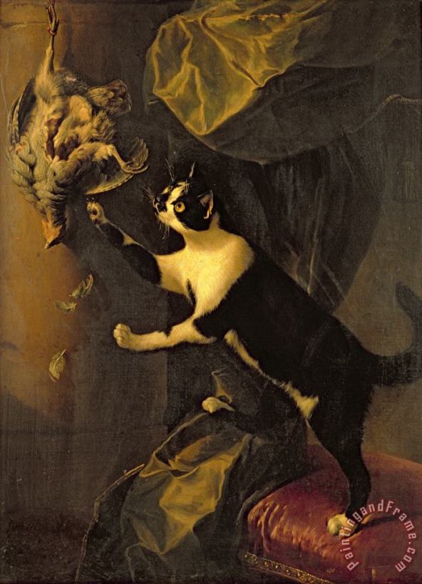 Alexandre-Francois Desportes Cat and Dead Game Art Painting