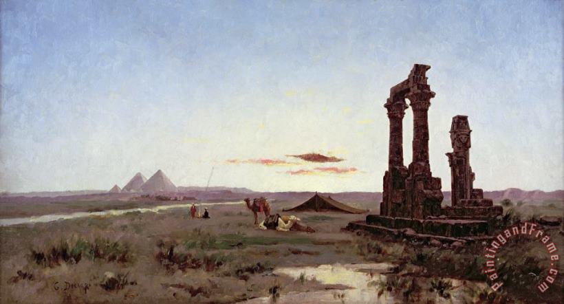 Alexandre Gabriel Decamps A Bedouin Encampment by a Ruined Temple Art Painting