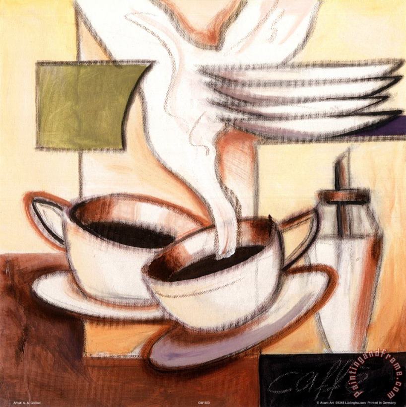 Caffe painting - alfred gockel Caffe Art Print