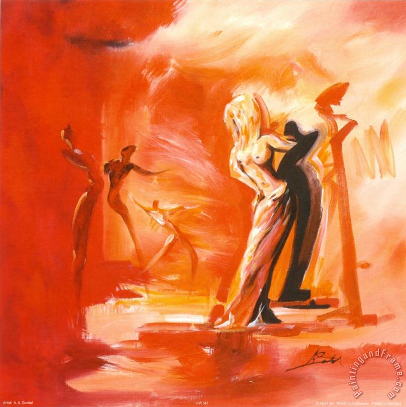Romance in Red I painting - alfred gockel Romance in Red I Art Print