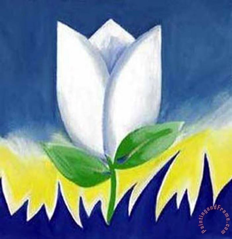 White Tulip Supreme painting - alfred gockel White Tulip Supreme Art Print