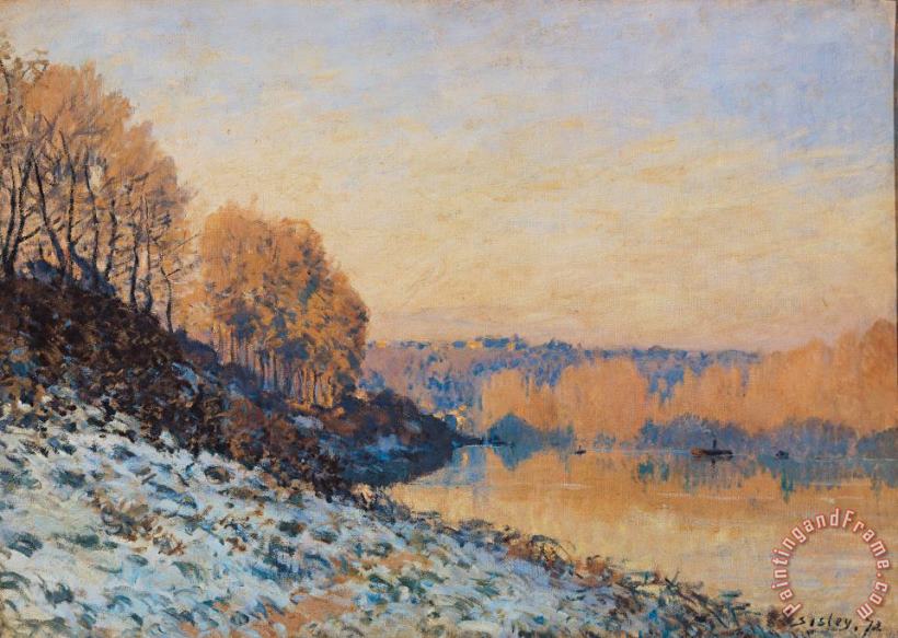 Port Marly White Frost painting - Alfred Sisley Port Marly White Frost Art Print