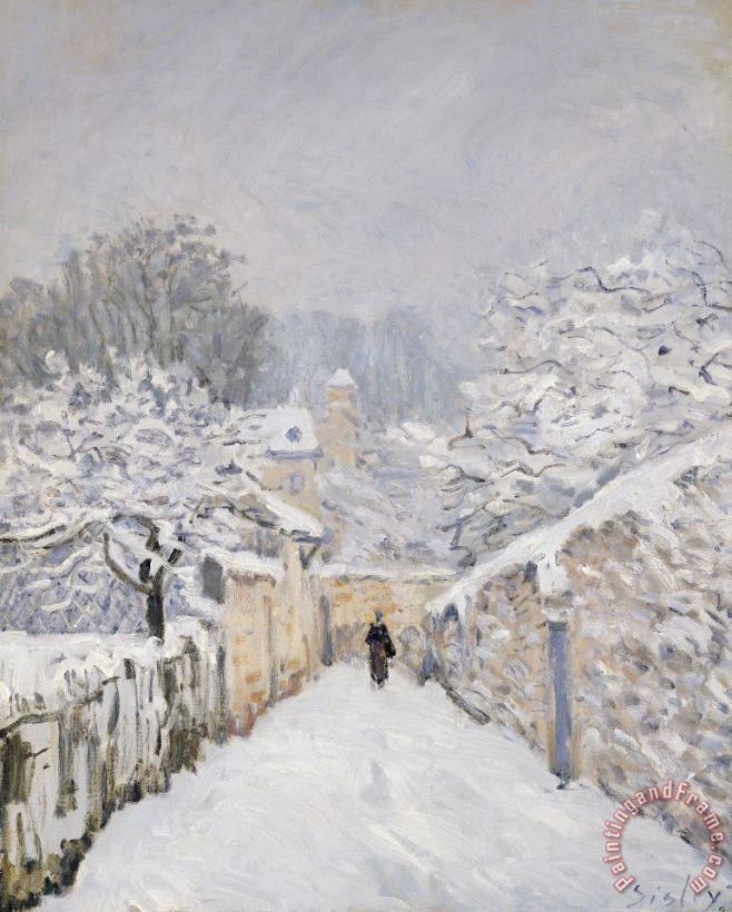 Snow at Louveciennes painting - Alfred Sisley Snow at Louveciennes Art Print