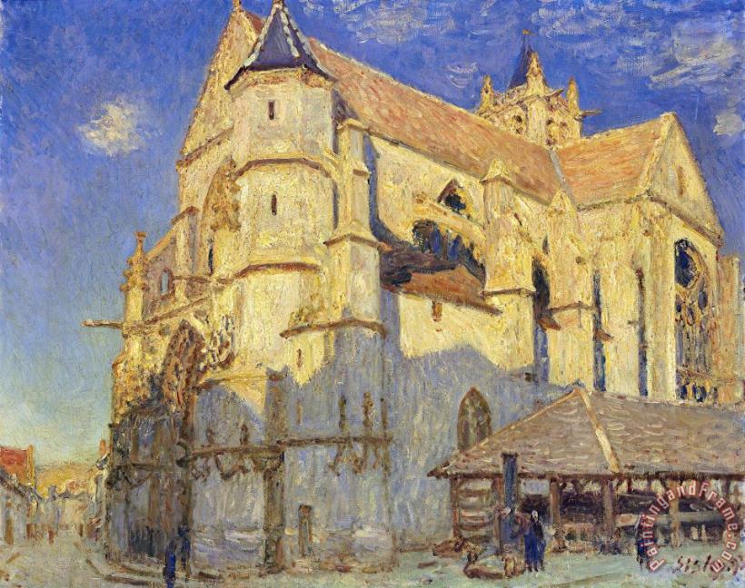The Church at Moret, Frosty Weather painting - Alfred Sisley The Church at Moret, Frosty Weather Art Print
