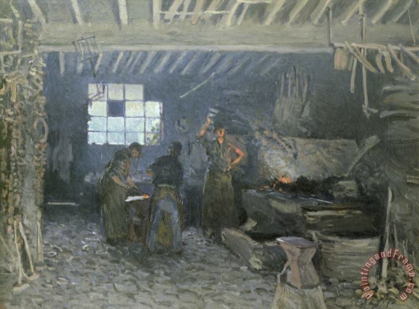 The Forge painting - Alfred Sisley The Forge Art Print