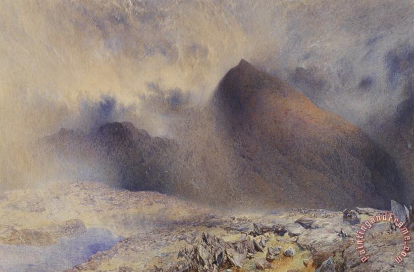 Alfred William Hunt Mount Snowdon through Clearing Clouds Art Painting
