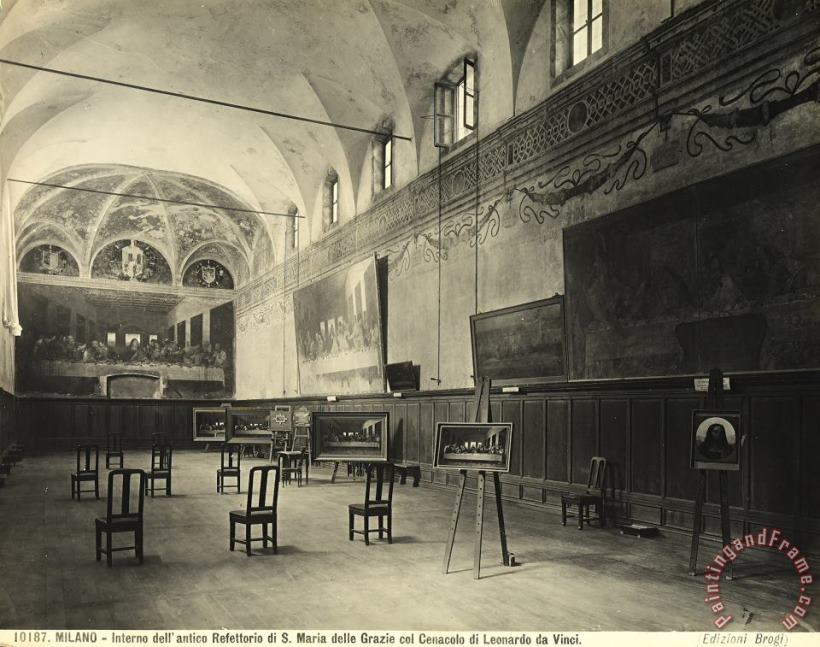 Alinari Interior of the dining hall of the Church of Santa Maria delle Grazie Milan Art Painting