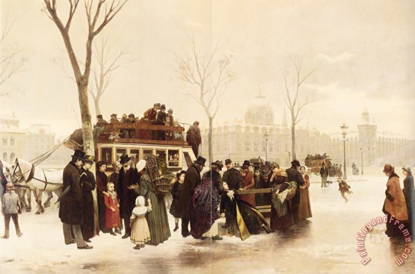 Alphonse Cornet A Disturbance on Le Quai De Gesvres, Paris Art Print