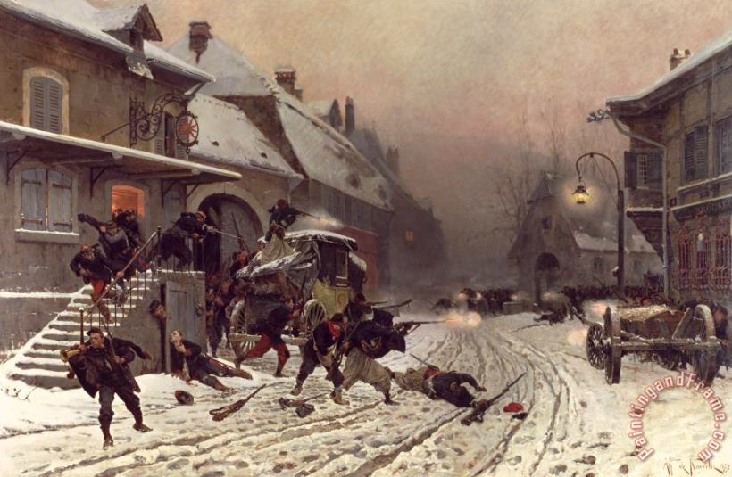 The Attack At Dawn painting - Alphonse Marie de Neuville The Attack At Dawn Art Print