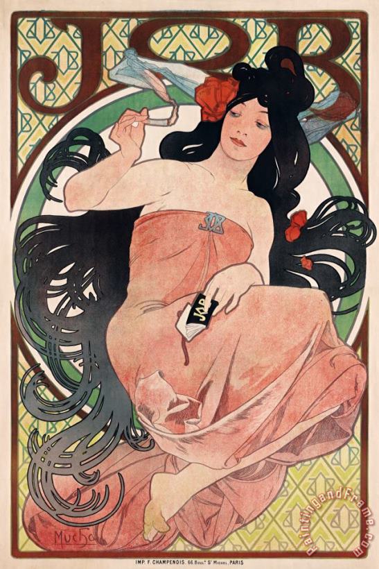 Alphonse Marie Mucha Art Nouveau Poster of Woman Art Painting