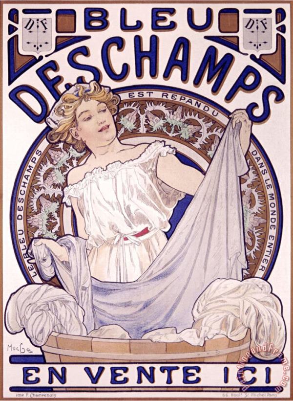 Alphonse Marie Mucha Bleu Deschampes Art Print