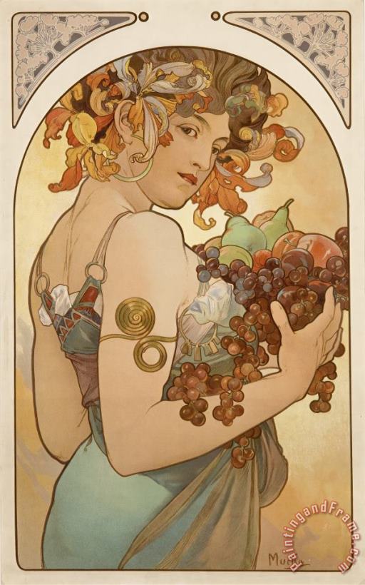 Alphonse Marie Mucha Fruit 1897 Art Painting