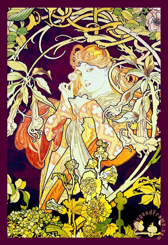 Alphonse Marie Mucha Ivy Art Painting