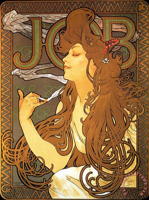 Job 1896 painting - Alphonse Marie Mucha Job 1896 Art Print