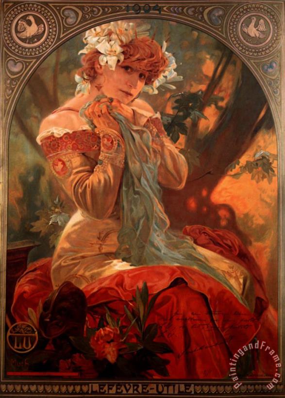 Lefevre Utile 1903 painting - Alphonse Marie Mucha Lefevre Utile 1903 Art Print