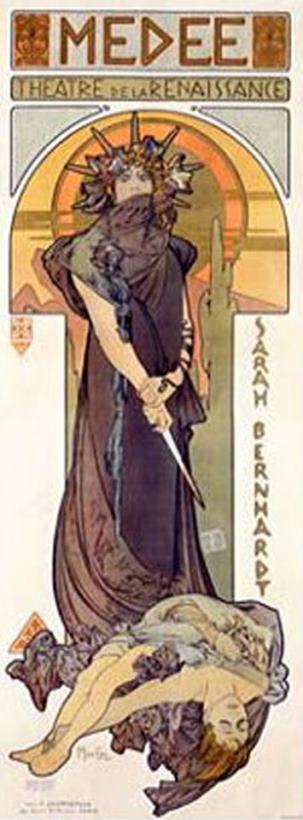 Alphonse Marie Mucha Medee Sarah Bernhardt Art Print