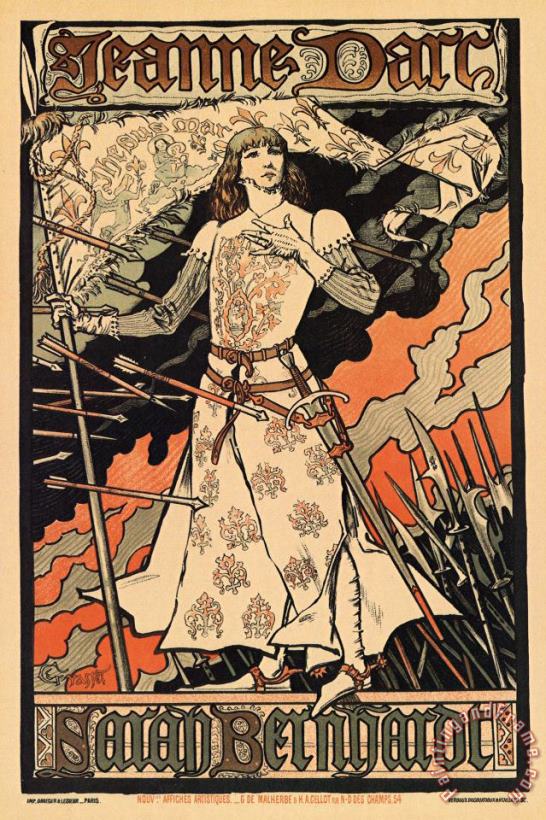 Alphonse Marie Mucha Sara Bernhardt As Joan of Arc Art Painting