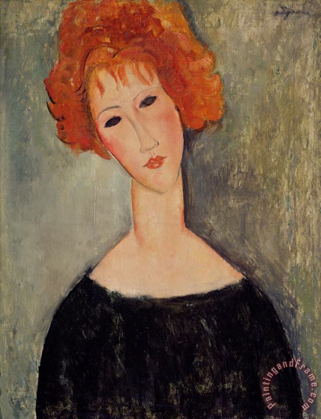 Amedeo Modigliani Red Head Art Painting