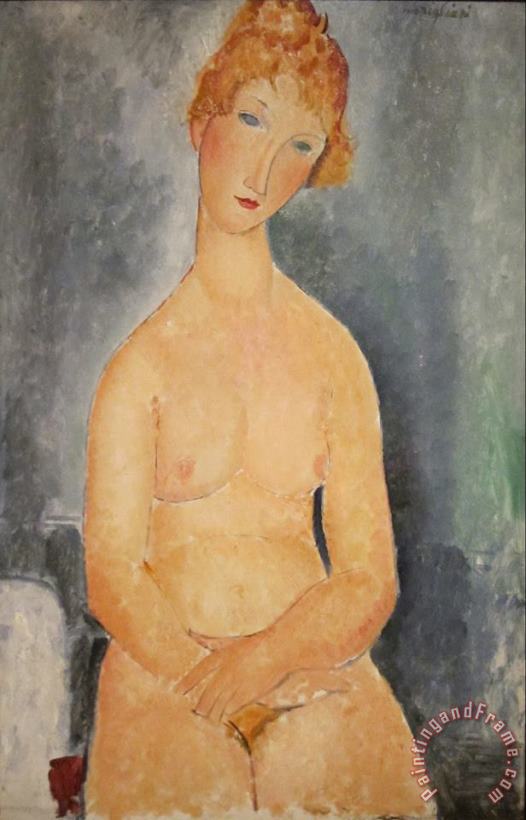 Seated Nude Woman Painting painting - Amedeo Modigliani Seated Nude Woman Painting Art Print