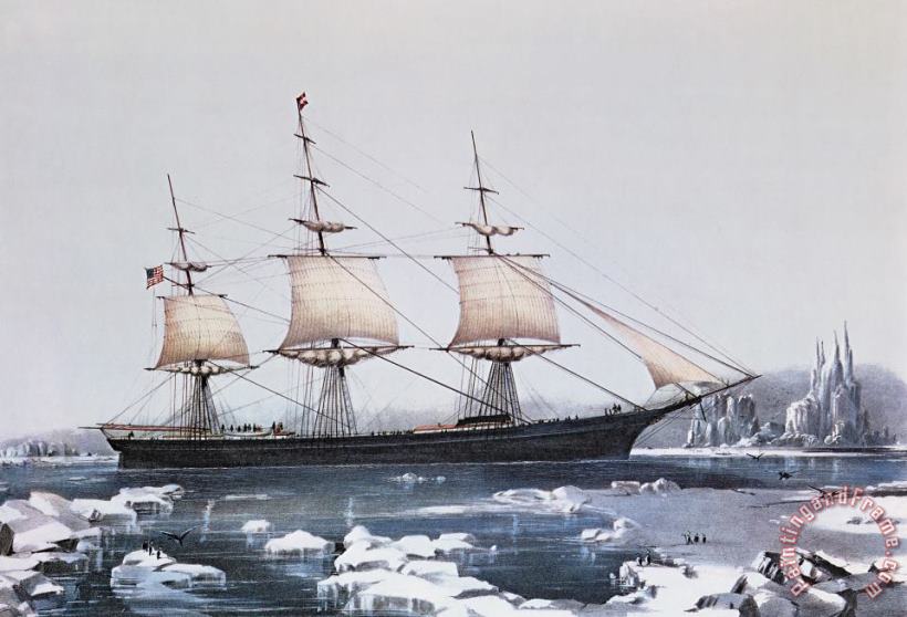 American School Clipper Ship Red Jacket In The Ice Off Cape Horn On Her Passage From Australia To Liverpool Art Print